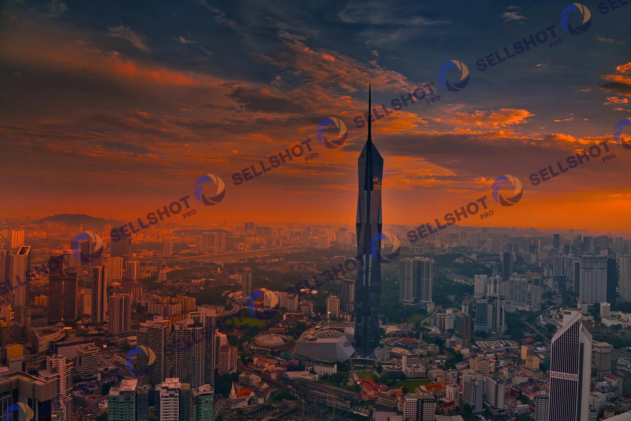 sunset views of Kuala Lumpur from KL Tower